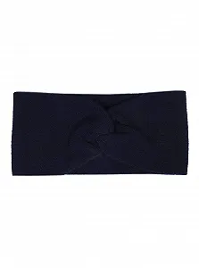 Повязка на голову Zwillingsherz 100% кашемир однотонная темно-синяя - Фото 1