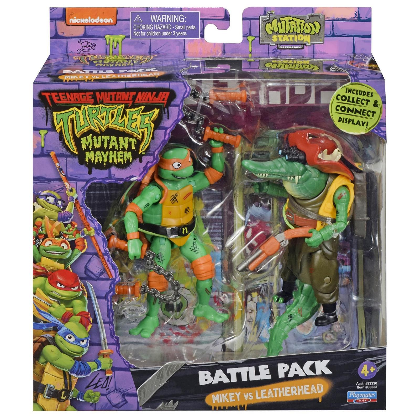 Фігурки TEENAGE MUTANT NINJA TURTLES Мікеланджело проти Шкіряної Голови, фото №1