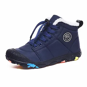 Ботинки Детские Зимние Сапоги Унисекс 2023 Зимние Теплые Нескользящие Водонепроницаемые на Подкладке Легкие Зимние Ботинки для Трейлового Бега для Мальчиков и Девочек Трекинговые Ботинки для Походов 30-39 - Фото 1