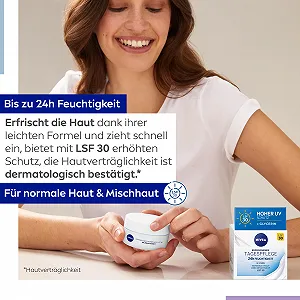 Денний крем для обличчя Nivea Essentials 24год зволоження для нормальної та комбінованої шкіри SPF 30 50 мл synthetic.ua - Фото 1