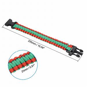Браслет Paracord Survival PATIKIL, 2 шт. Плетеный парашютный браслет с пластиковой пряжкой. Красный, зеленый, пластик synthetic.ua - Фото 1