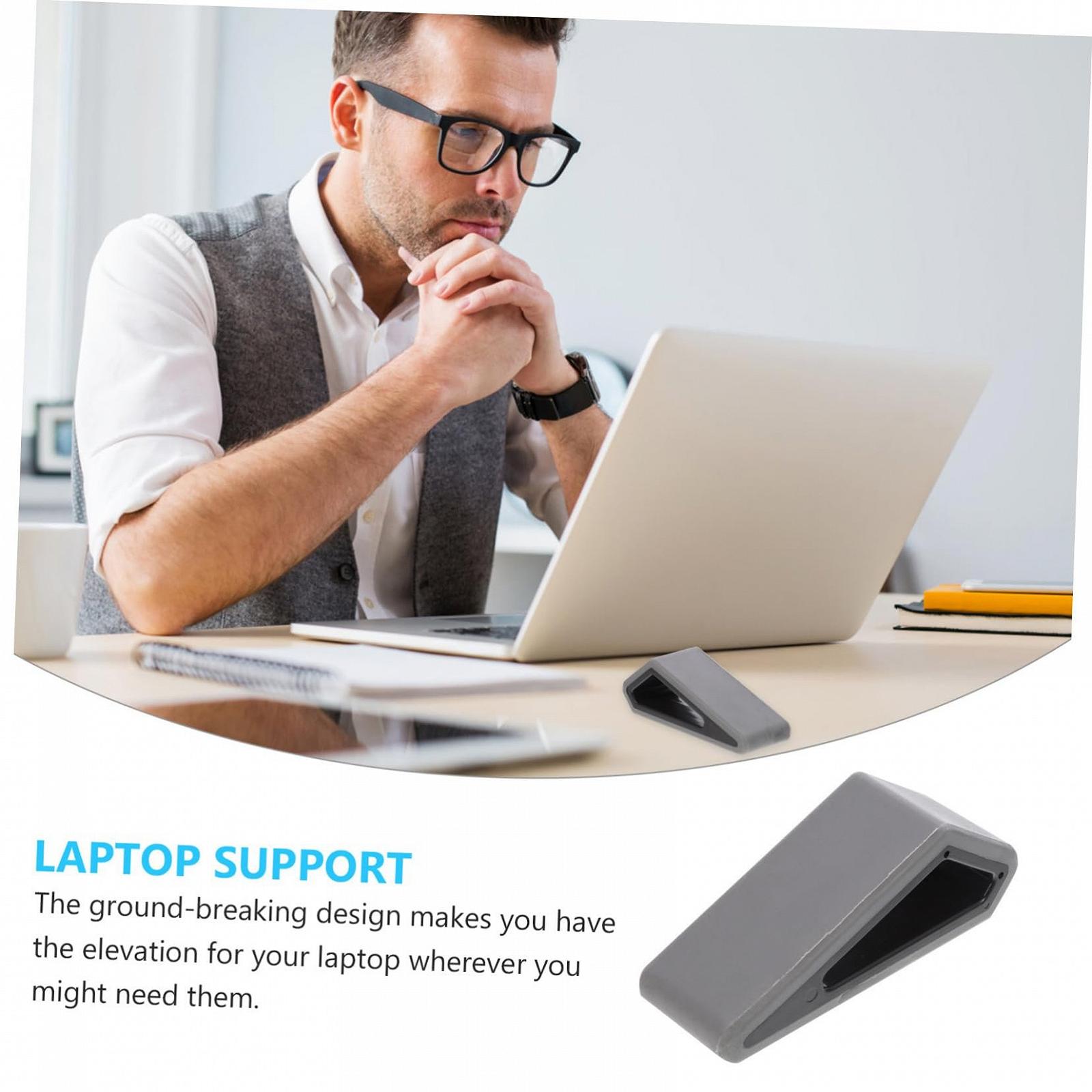 Підставка для ноутбука Housoutil 2 шт, регульована по висоті, міні-радіатор Чорний для розсіювання тепла та ергономічної роботи, фото №3