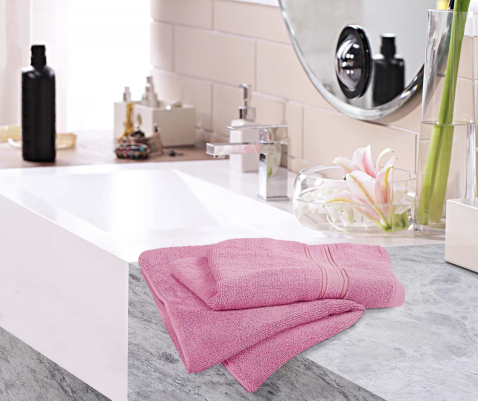 Набір рушників для рук Utopia Towels 6 штук 100% бавовна 600 GSM 16 x 28 дюймів Pink, фото №7
