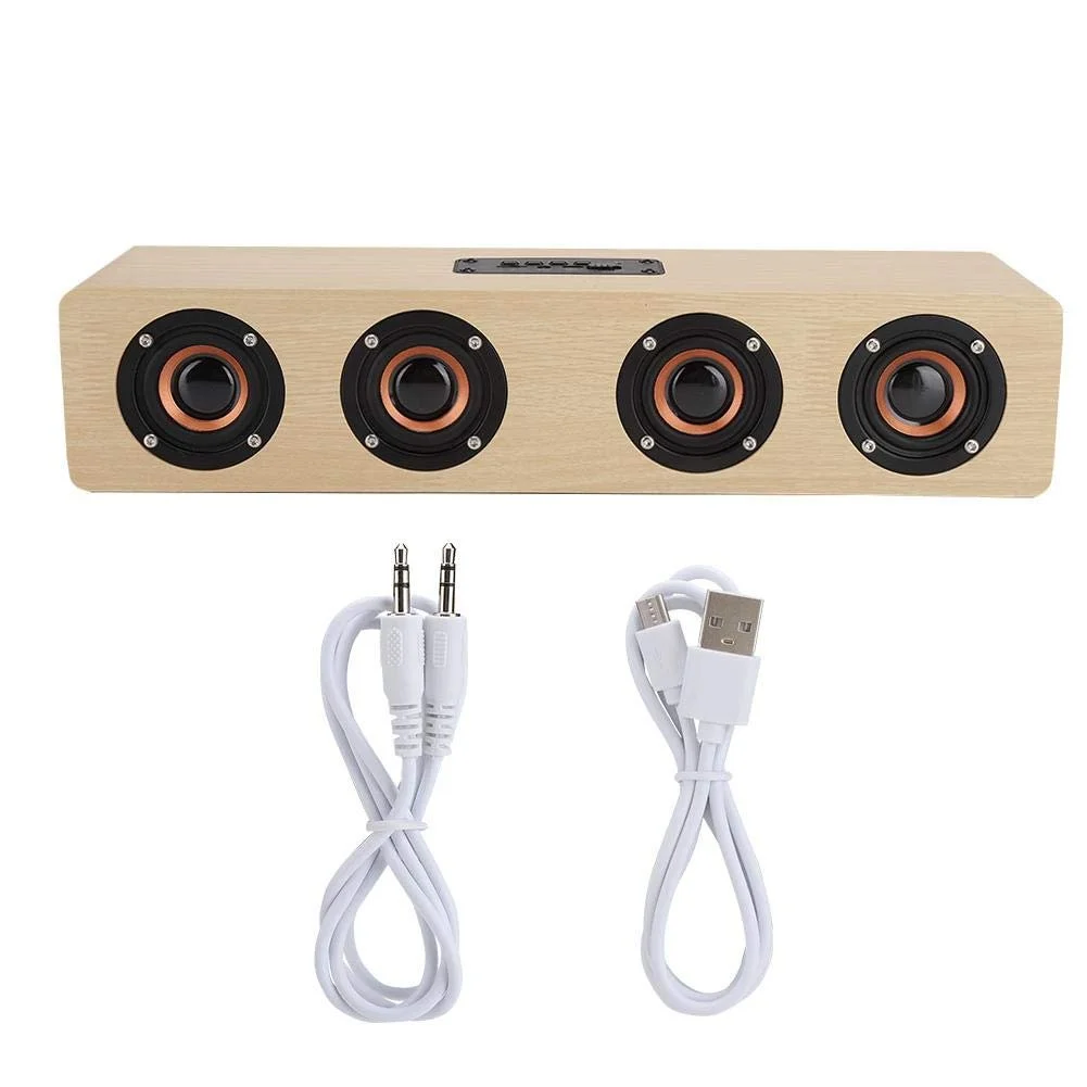 Дерев'яний Bluetooth Динамік 12 Вт Звукова панель 4 Басових Сабвуфера, фото №3