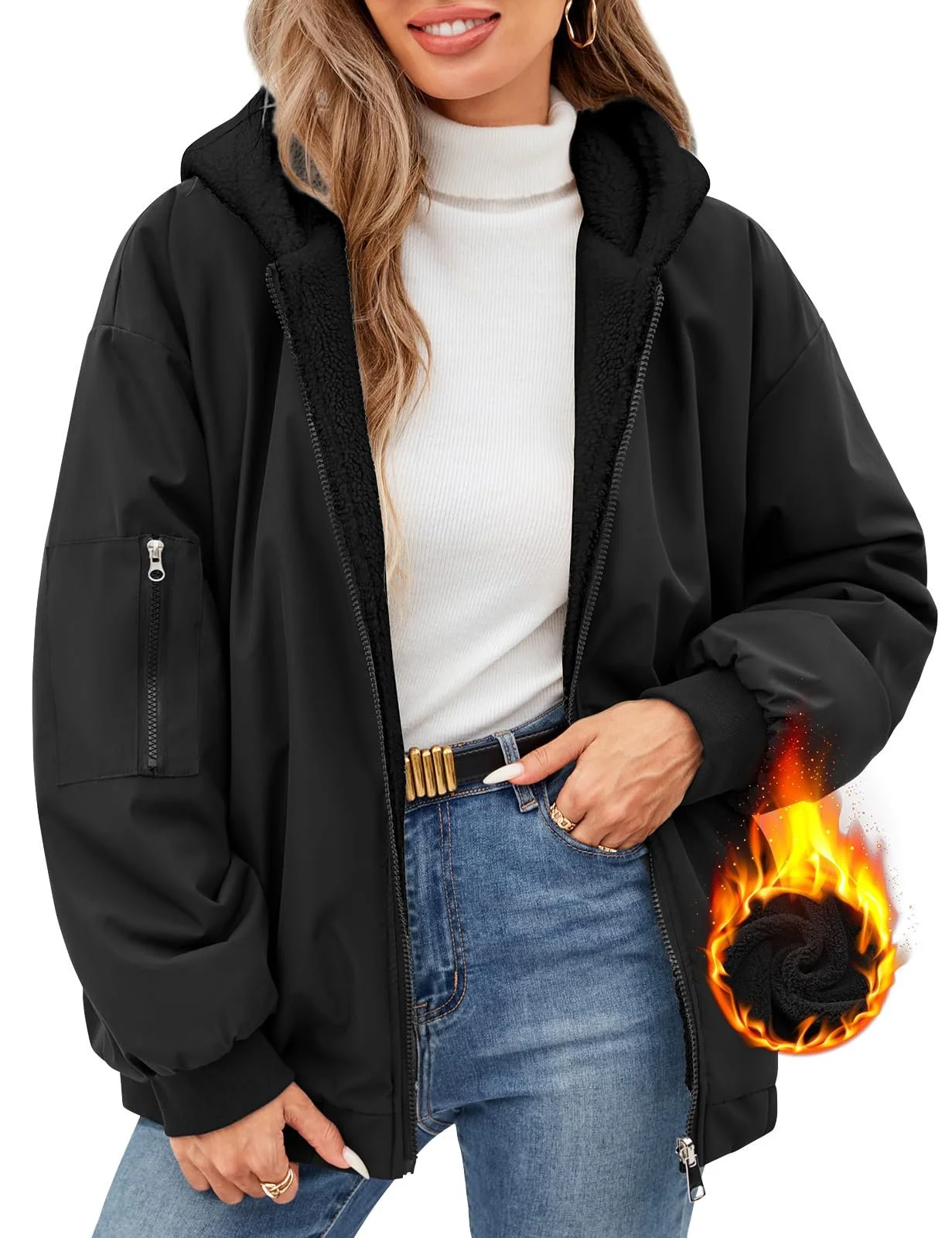 Куртка Vancavoo Зимова Жіноча Тепла Флісова Підкладка, фото №1