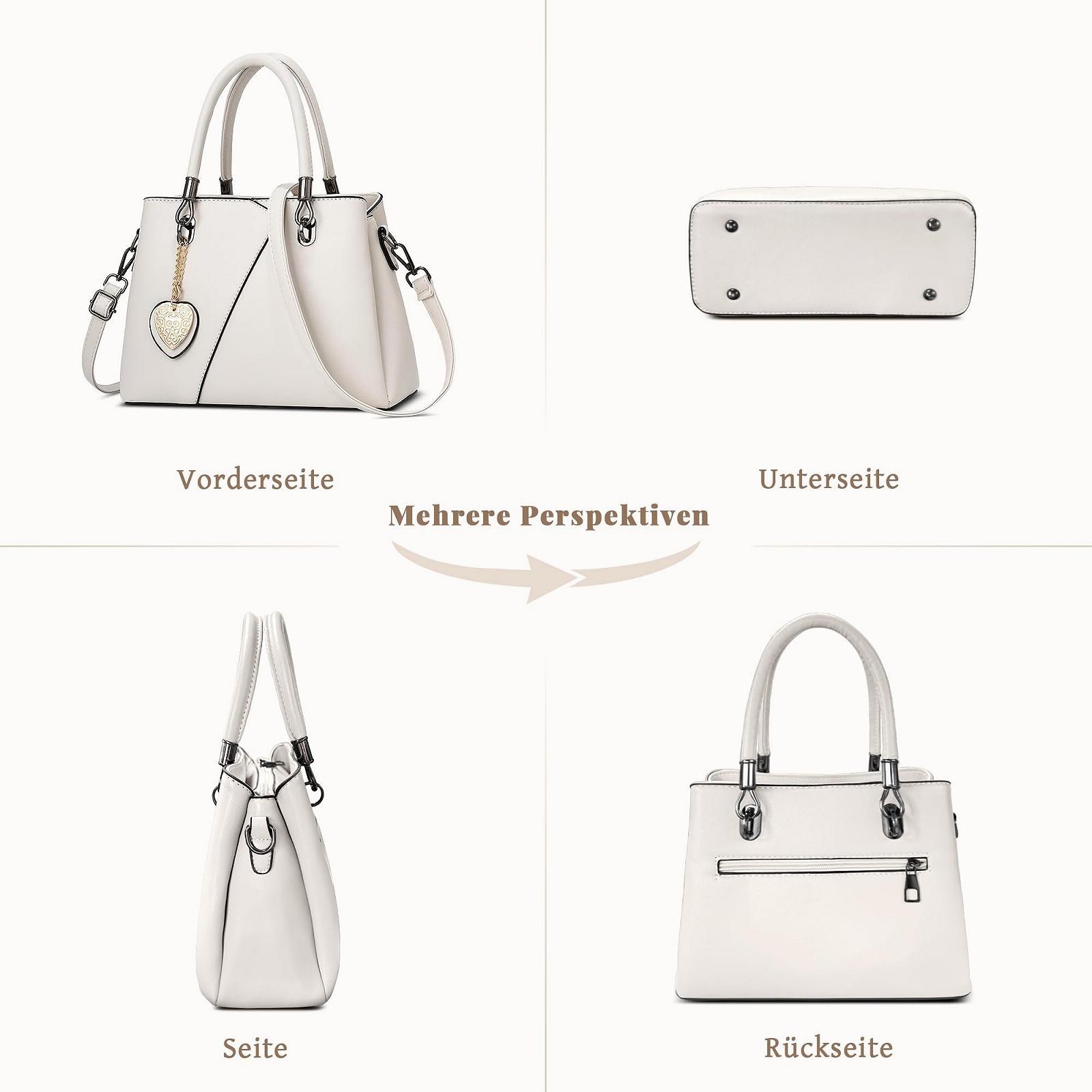 Сумка женская FOLOVEYA, с подвеской в виде сердца, из искусственной кожи, белая, фото №3