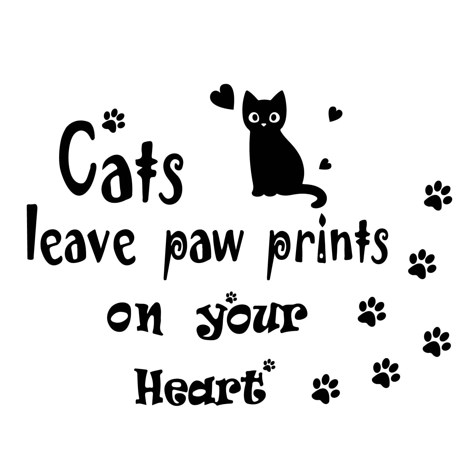 Наклейка на стіну SUPERDANT Cat Paw Prints 30 x 60 см Чорний, фото №1