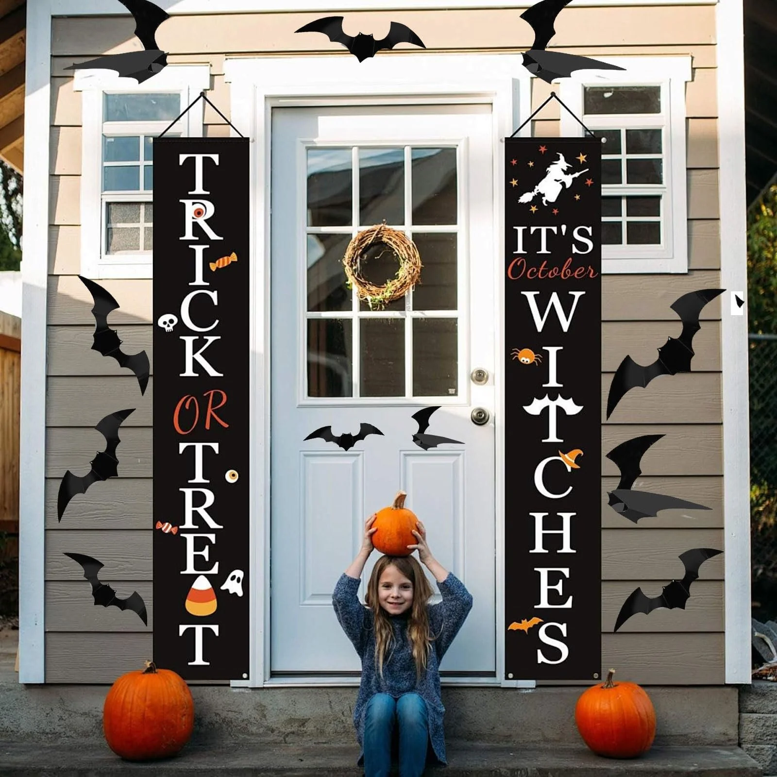 Наклейки на стіну Декор на Хелловін Набір 120 шт. 3D Кажани 4 розміри, фото №7