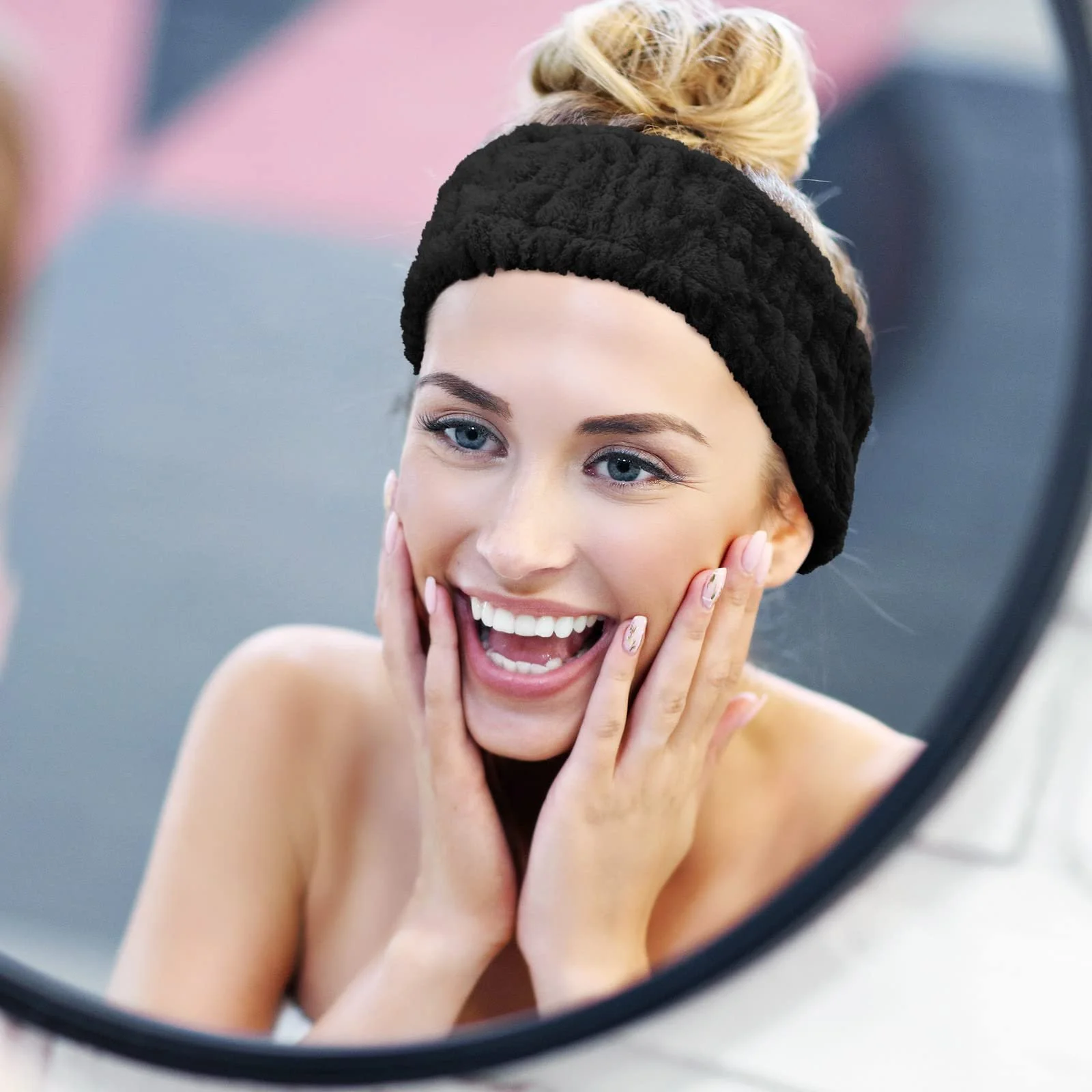 Набір з 3-х спа пов'язок для обличчя для макіяжу та вмивання, махрова, фото №5 Набір з 3-х спа пов'язок для обличчя для макіяжу та вмивання, махрова, фото №5