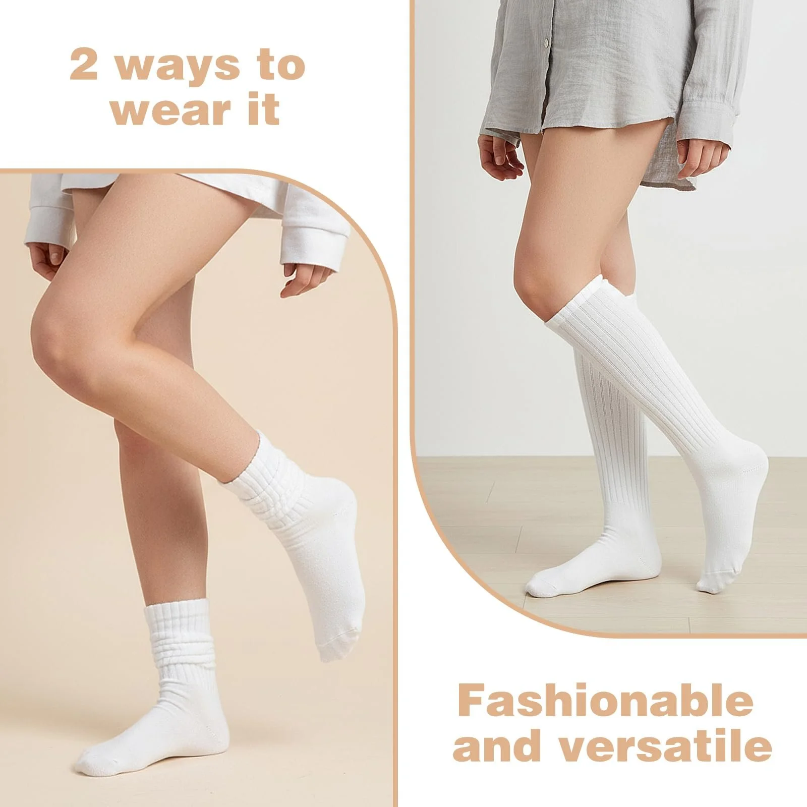 Шкарпетки KALIONE Slouch для жінок, 2 пари, високі до колін, розмір 35-40, фото №4