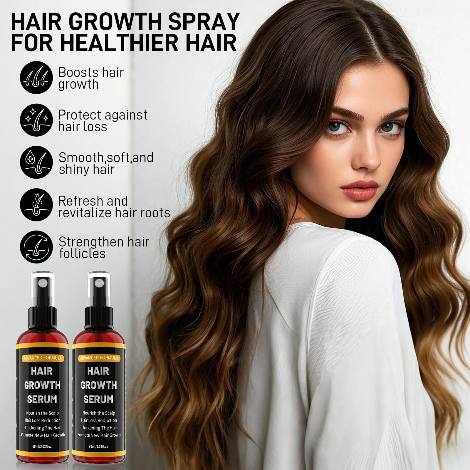 Сироватка для росту волосся YaaHei, 2 шт. по 60 мл, фото №2