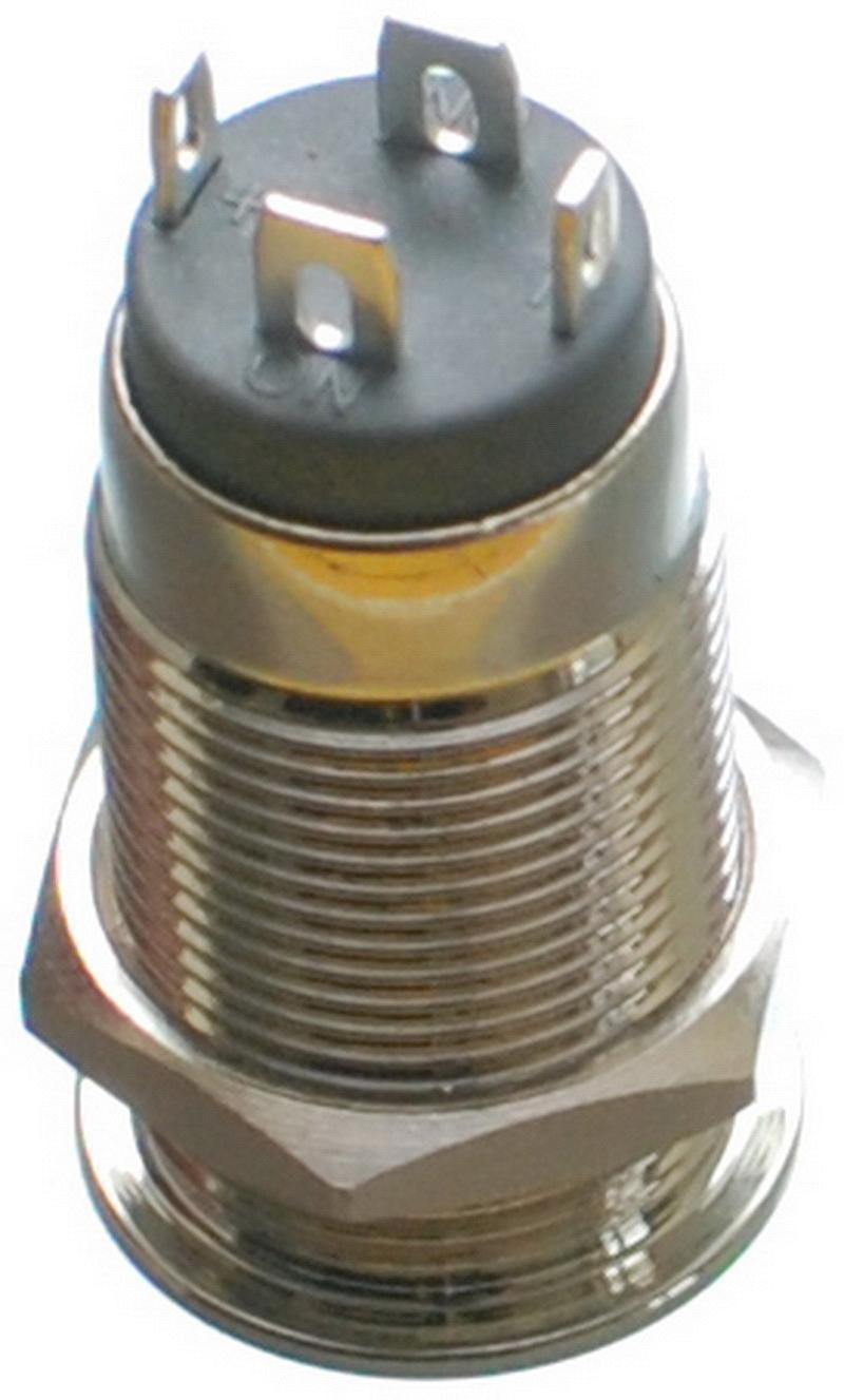 Кнопка антивандальна VJ Parts d14mm стрижка 12mm h25mm 2 положення 4 контакт індикація, фото №2