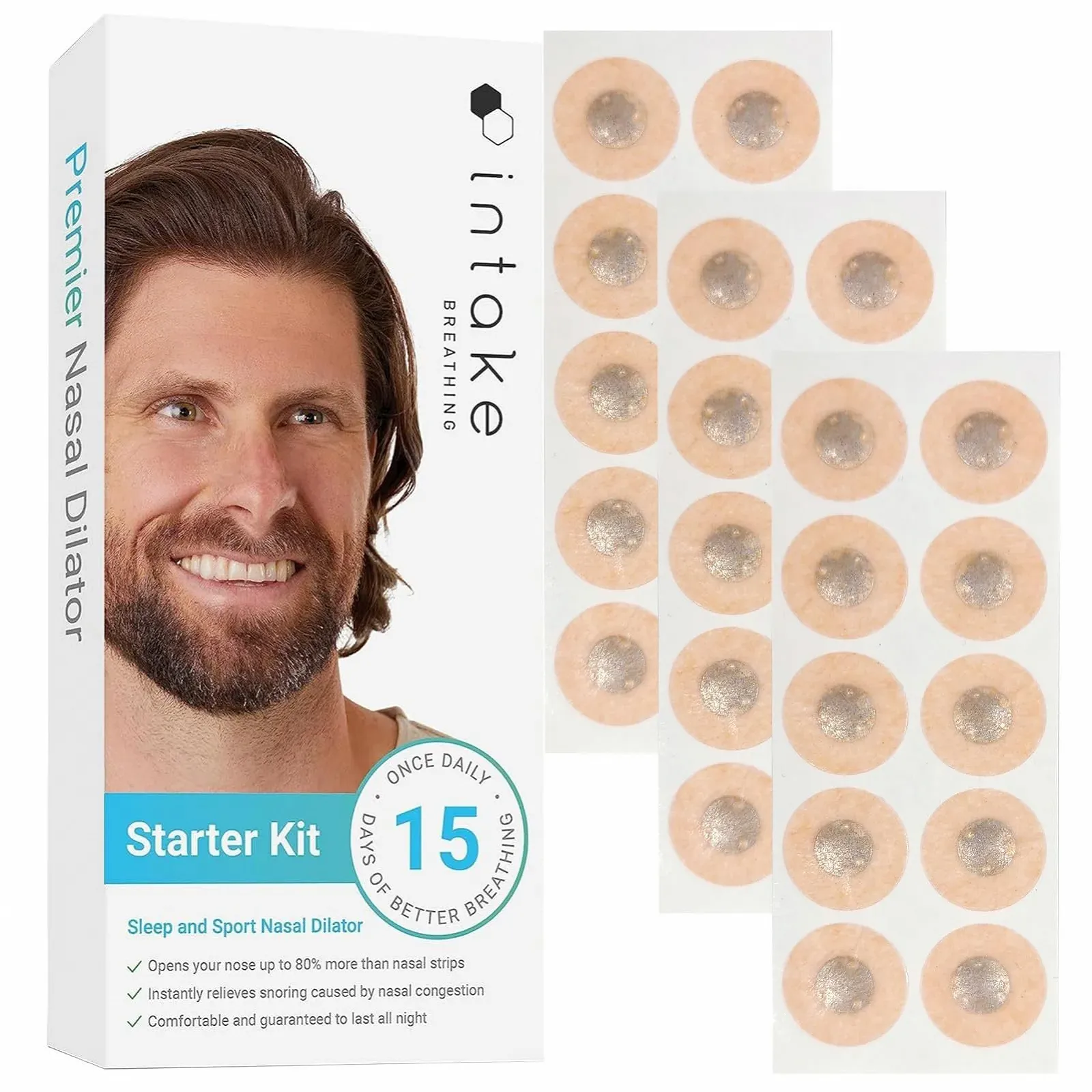 Магнітні пластирі для носа від хропіння, пачка 30 шт., фото №1