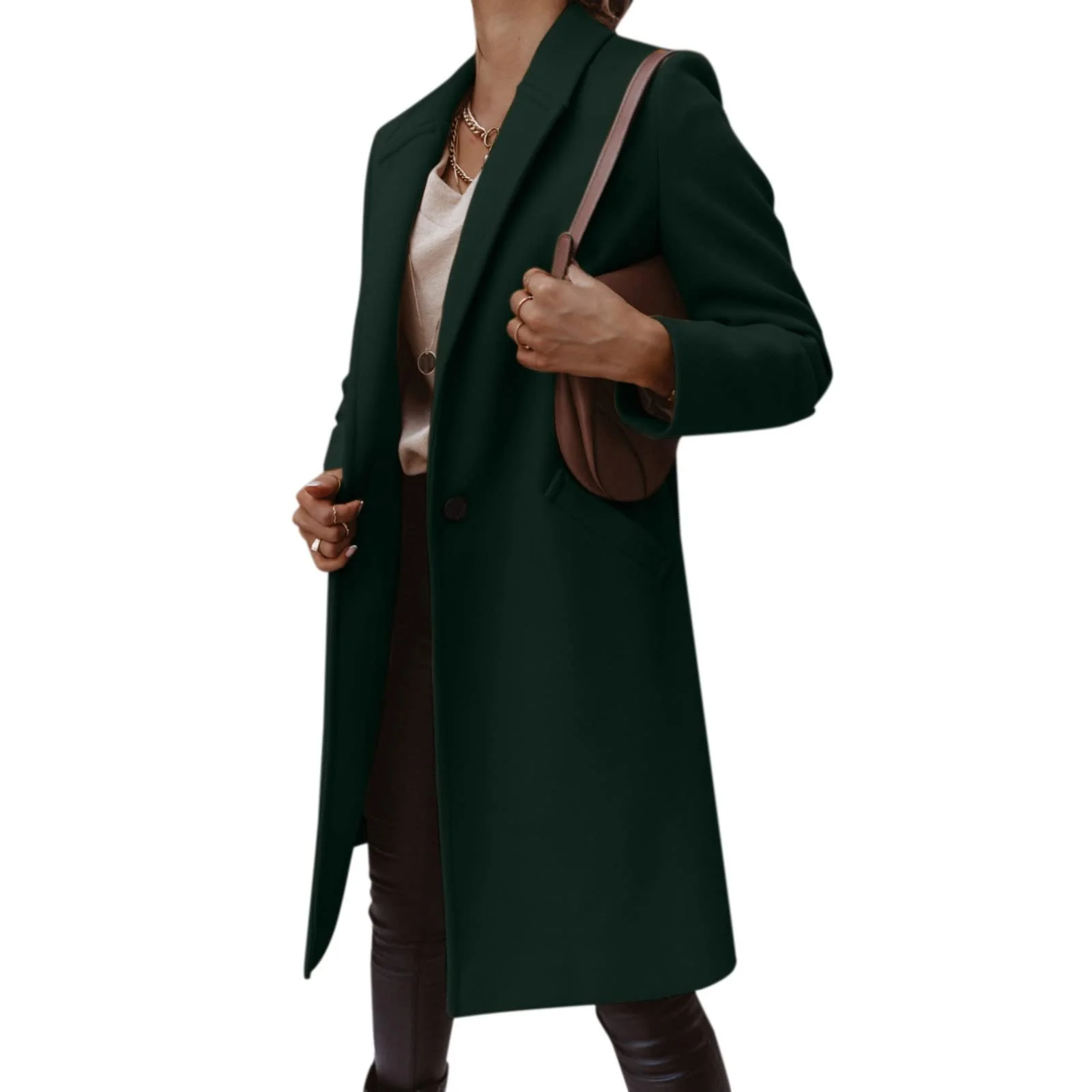 Штучна вовна Тонкий Жіночий Пальто Довгий Приталений, фото №4 Штучна вовна Тонкий Жіночий Пальто Довгий Приталений, фото №4