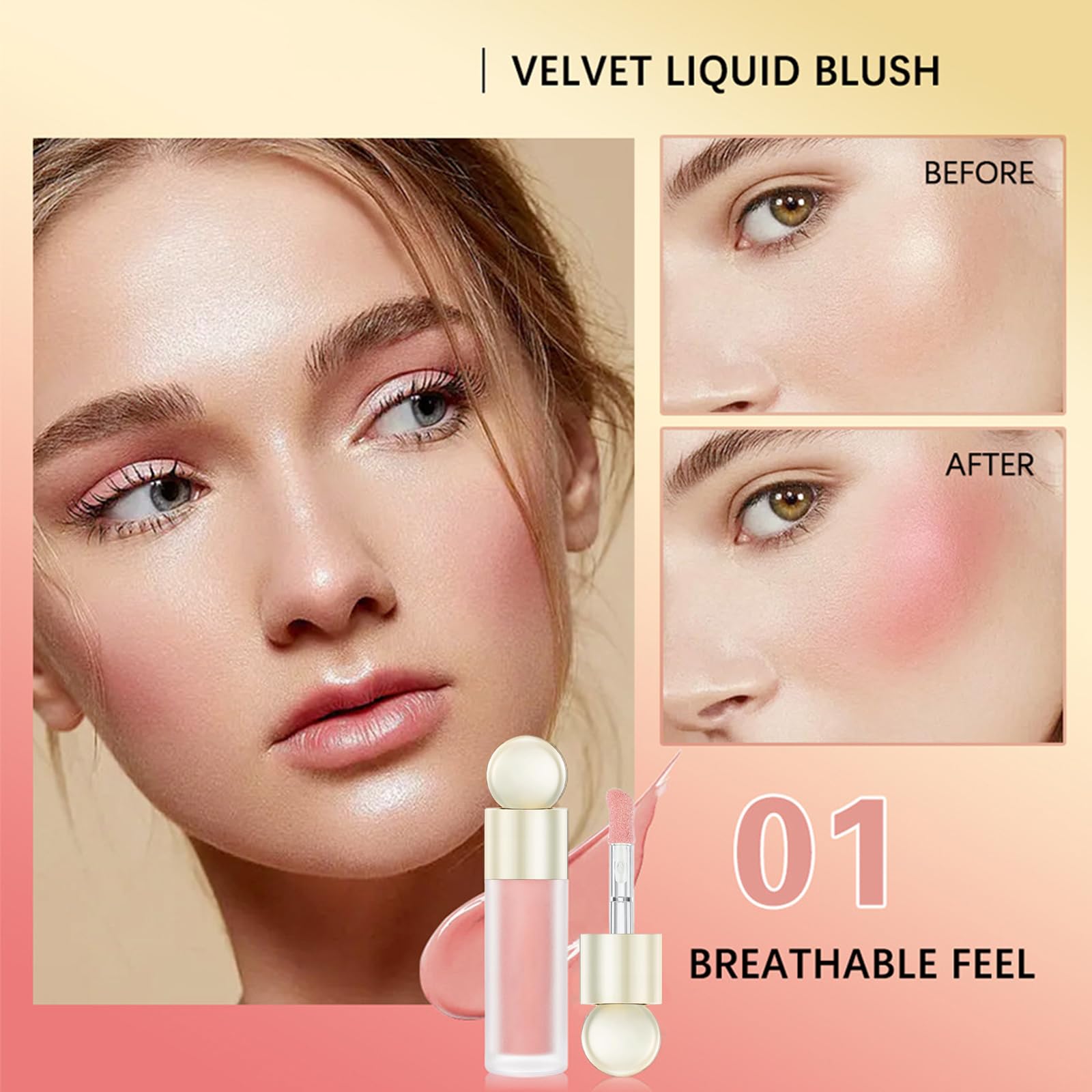 Румяна EONFAVE Liquid Velvety Waterproof Blush Stick, фото №2