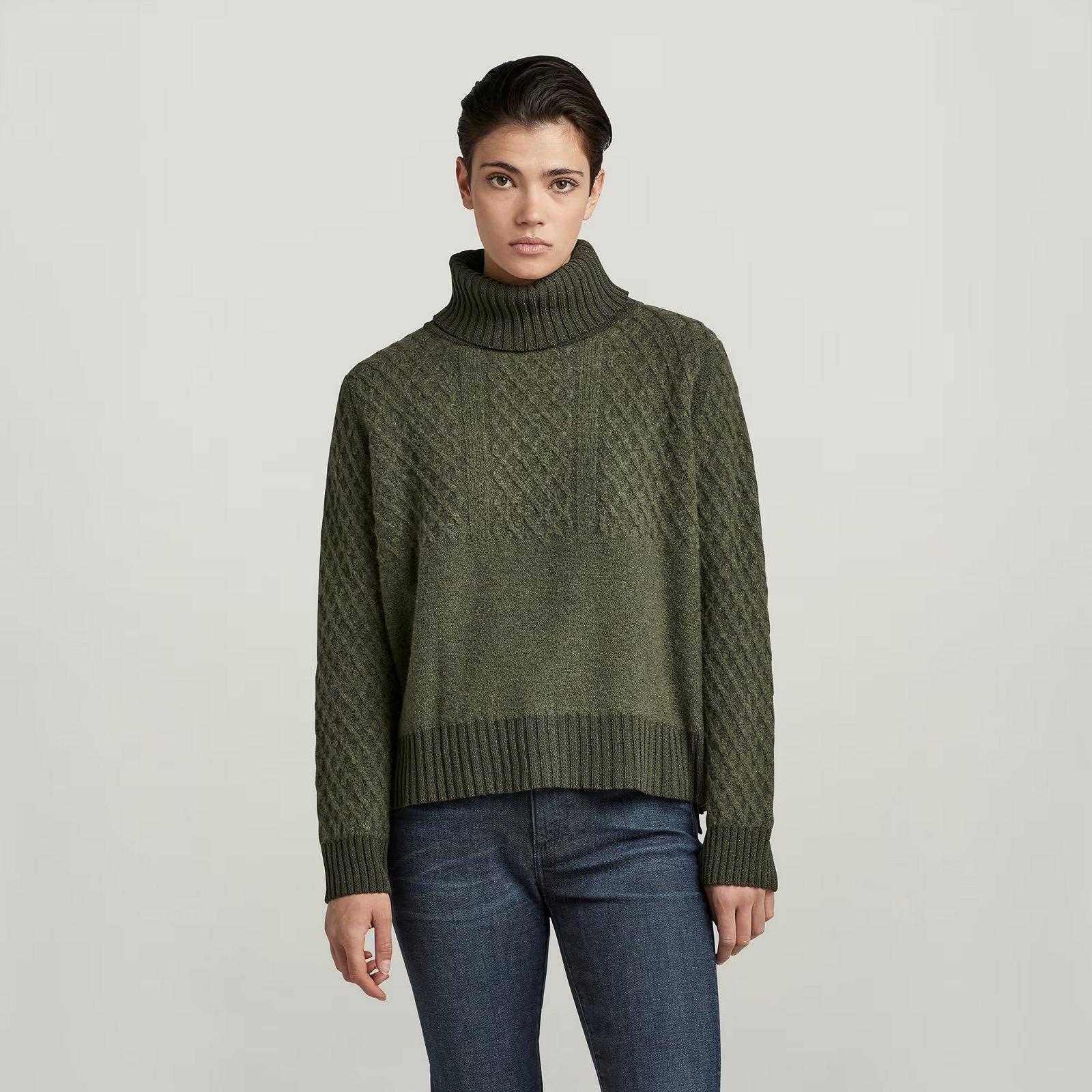 Женский свитер G-Star RAW Knitted Turtleneck Sweater Structure Loose - S, фото №1