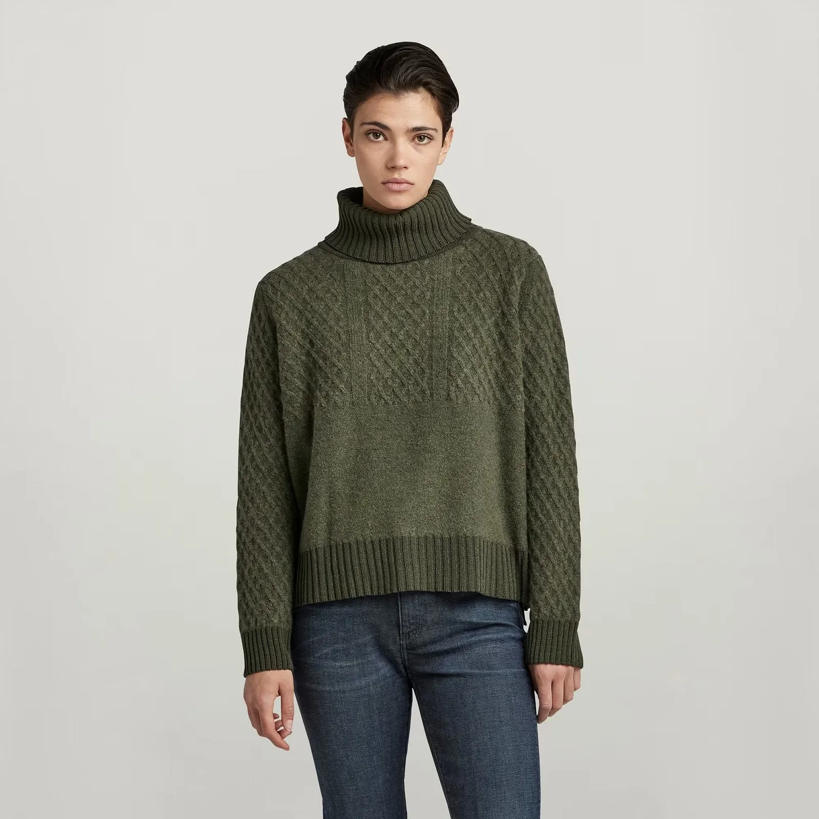 Жіночий светр G-Star RAW Knitted Turtleneck Sweater Structure Loose - S, фото №1 Жіночий светр G-Star RAW Knitted Turtleneck Sweater Structure Loose - S, фото №1