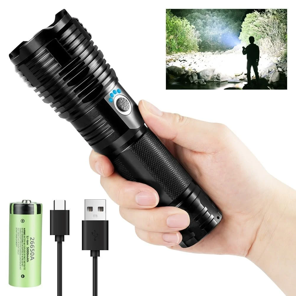 LED Ліхтар Flintronic Zoomable 5 режимів, тактичний, водонепроникний IP67, (1 x 26650 Акумулятор), фото №8