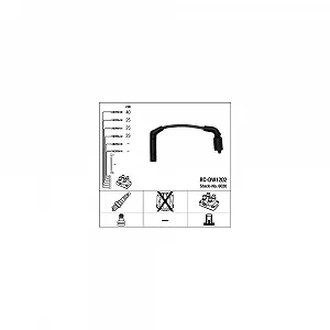Комплект проводів запалювання NGK 6020 для CHEVROLET DAEWOO GENERAL MOTORS PONTIAC BUICK - Фото 1