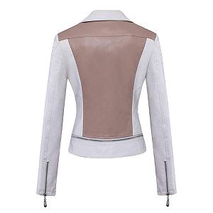 Куртка мотоциклетная E-girl из искусственной кожи P8820 Женская приталенная на молнии с лацканами короткая synthetic.ua - Фото 1