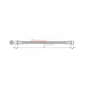 Тормозной шланг METZGER 4114081 для BMW, задний мост слева, задний мост справа - Фото 1