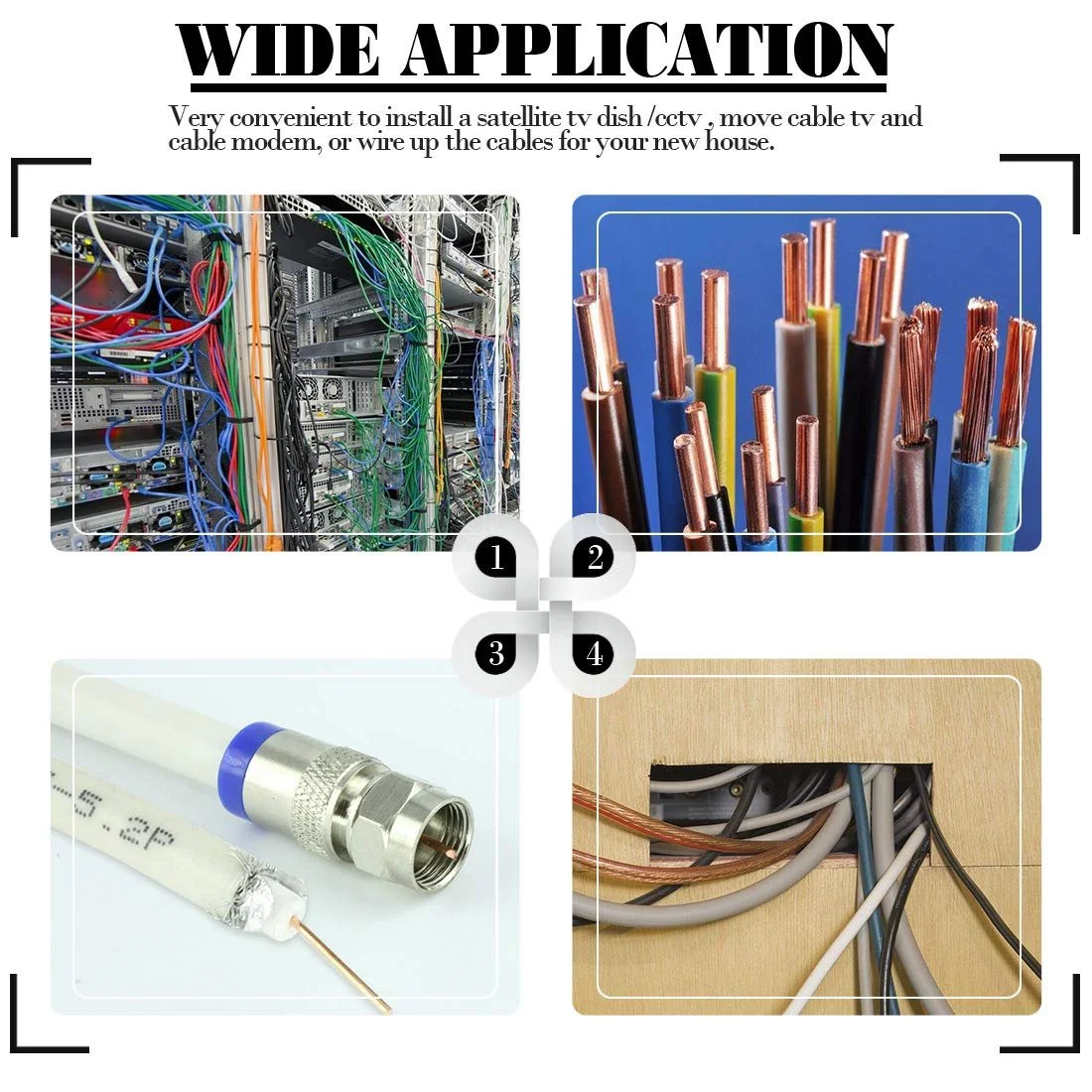 Набор для обжима коаксиального кабеля Glarks RG6 RG59 10 разъемов F, фото №7