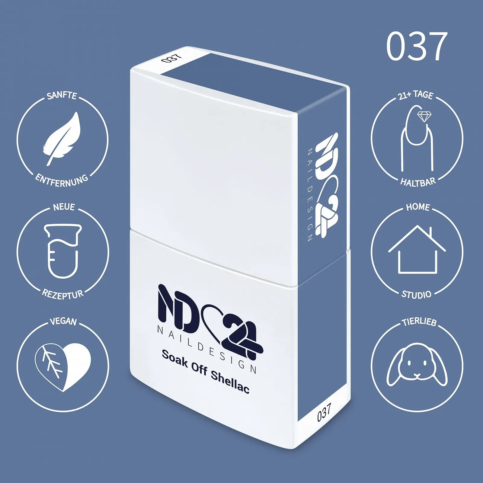 Гель-лак ND24 NailDesign Soak Off Shellac - Dusky Denim Drift, 12 мл, фото №2 Гель-лак ND24 NailDesign Soak Off Shellac - Dusky Denim Drift, 12 мл, фото №2