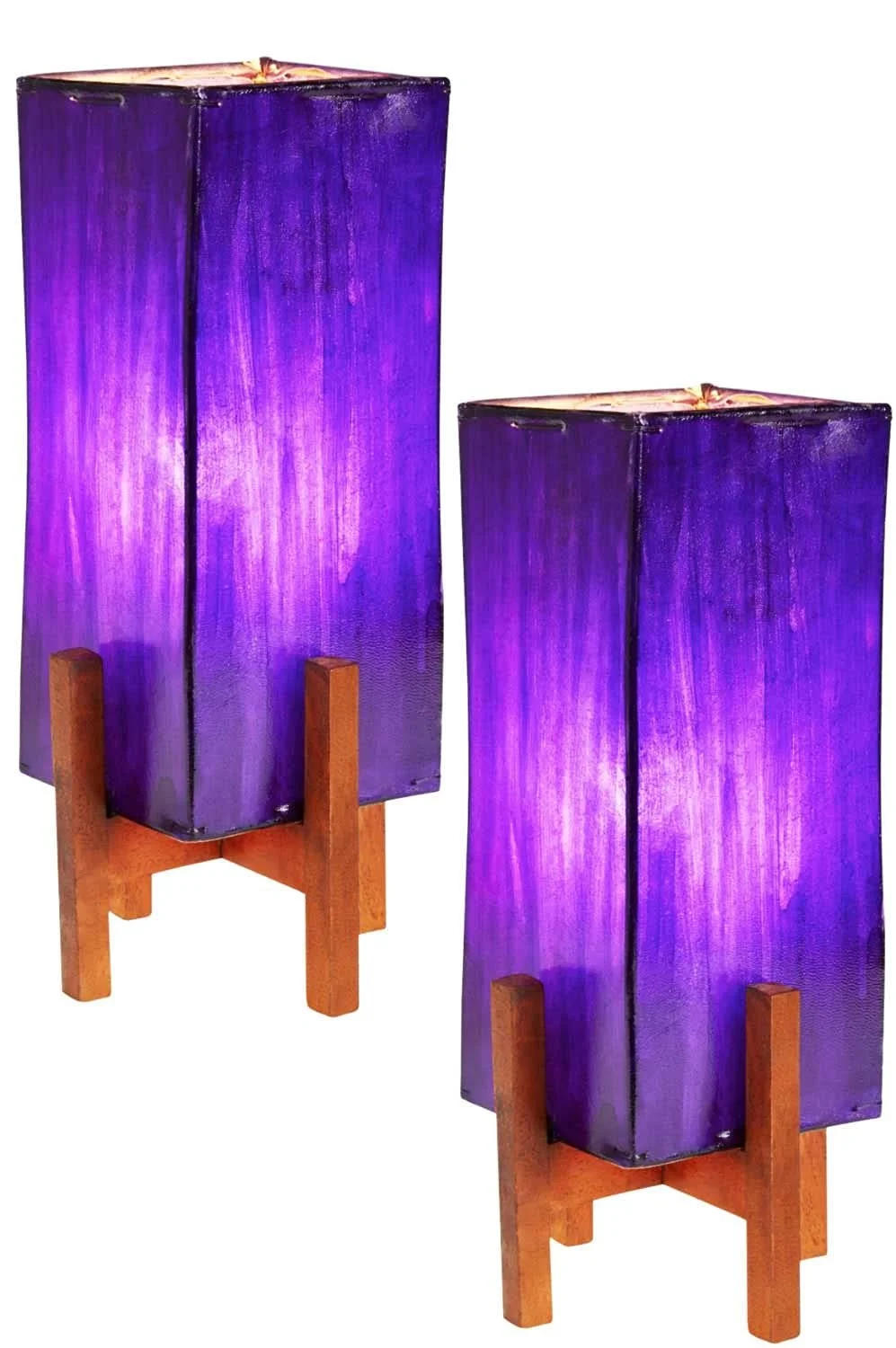 Настільна лампа Marrakesch Janka 30 см набір із 2 шт фіолетова (темно-коричнева рама), фото №1