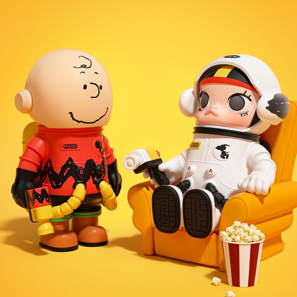 Фигурка POP MART Mega Space Molly 100% Charlie Brown & Snoopy Series 8,6-10,3 см, фото №3