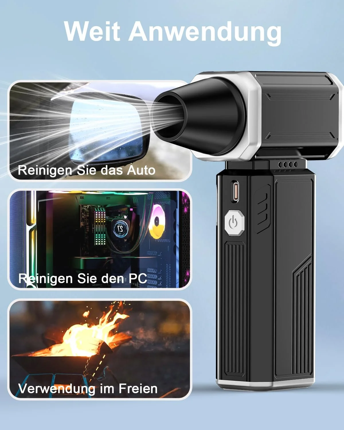 Электрический очиститель воздуха 180000RPM аккумуляторный бесступенчатый регулируемый, фото №10