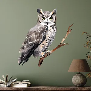Наклейка на стіну GRAZDesign Nature Wall Sticker Сова 53 x 50 см synthetic.ua - Фото 1