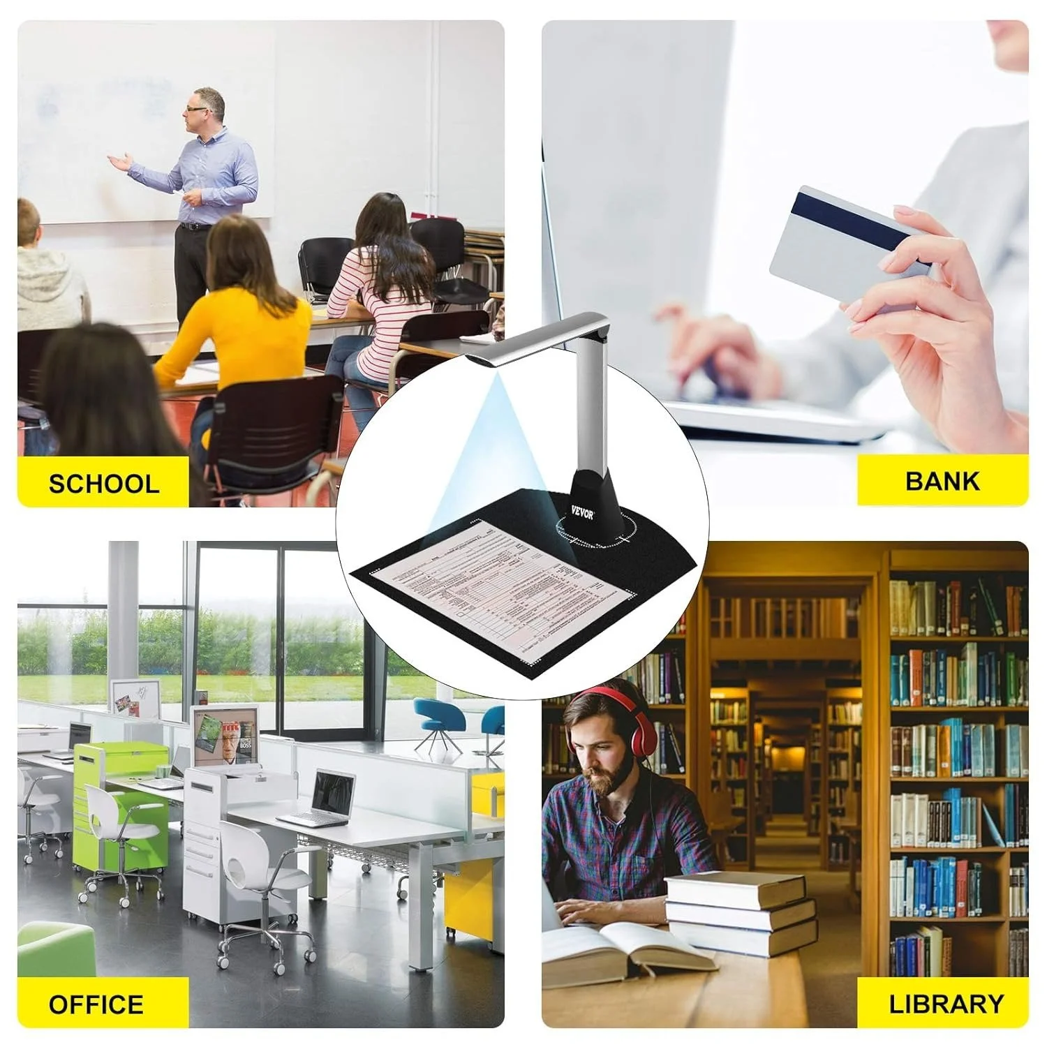 Документ-камера VEVOR A4 10MP Silver/Black, фото №7