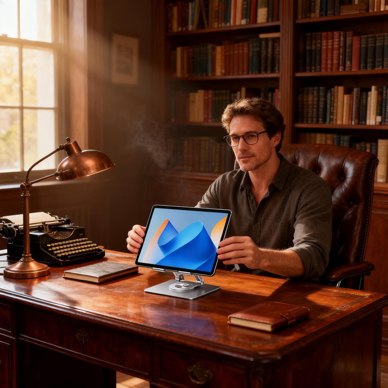 Подставка для ноутбука, вращающаяся на 360 градусов, регулируемая, из алюминиевого сплава, эргономичная подставка для ноутбука, настольная подставка для офиса, университета, общежития, квартиры, школы, путешествий, смартфонов, планшетов, фото №7