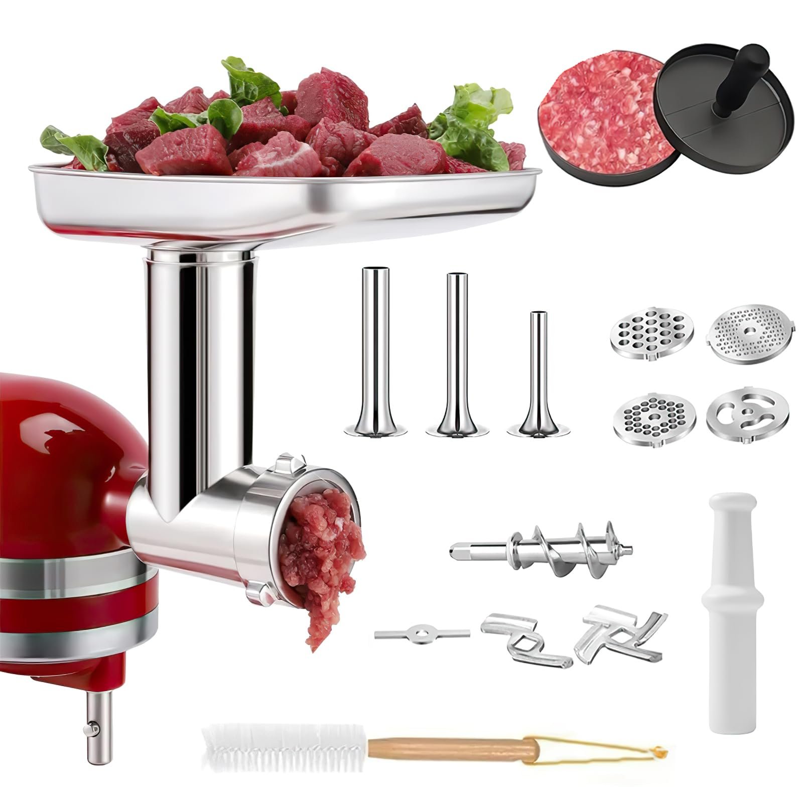 Насадка-м’ясорубка KitchenAid нержавіюча сталь з набором для шинкування та ковбасними насадками, фото №1