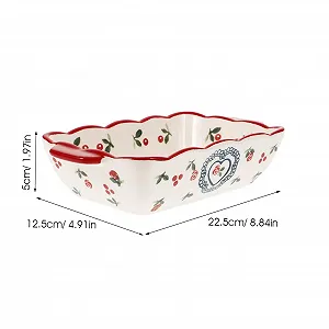 Форма для запікання керамічна прямокутна з ручками термостійка для мікрохвильової печі та духовки зносостійка synthetic.ua - Фото 1