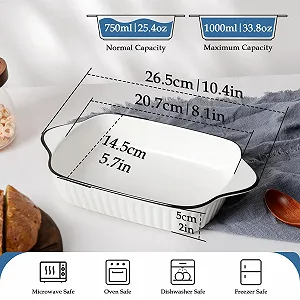 Формы для запекания NUTRIUPS набор 4 шт. 1 л прямоугольные керамические 26,5 см с ручками synthetic.ua - Фото 1