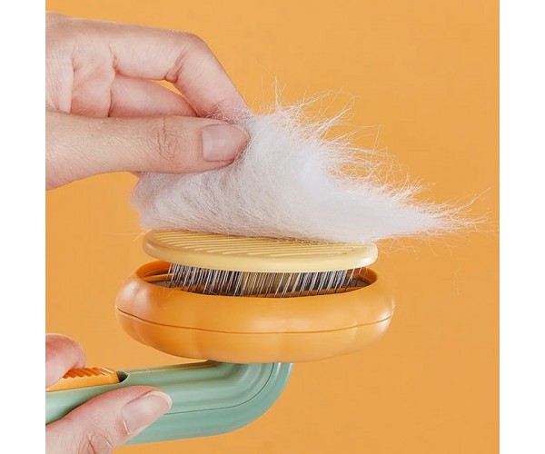 Розчіска для шерсті котів і собак з кнопкою Vailge PGB-A Помаранчево-зелений, фото №4