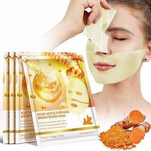 Маска для обличчя Kojic Acid Curcuma Brightening Firming Anti-Aging Leaf - Even Tonic, Зволоження, Заспокоєння - Фото 1