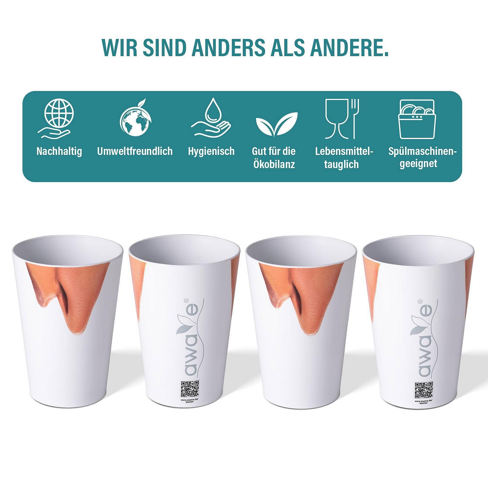 Набір стаканів AWAVE Festival 4 шт., rPET, 400 мл, з мірною позначкою, фото №4 Набір стаканів AWAVE Festival 4 шт., rPET, 400 мл, з мірною позначкою, фото №4