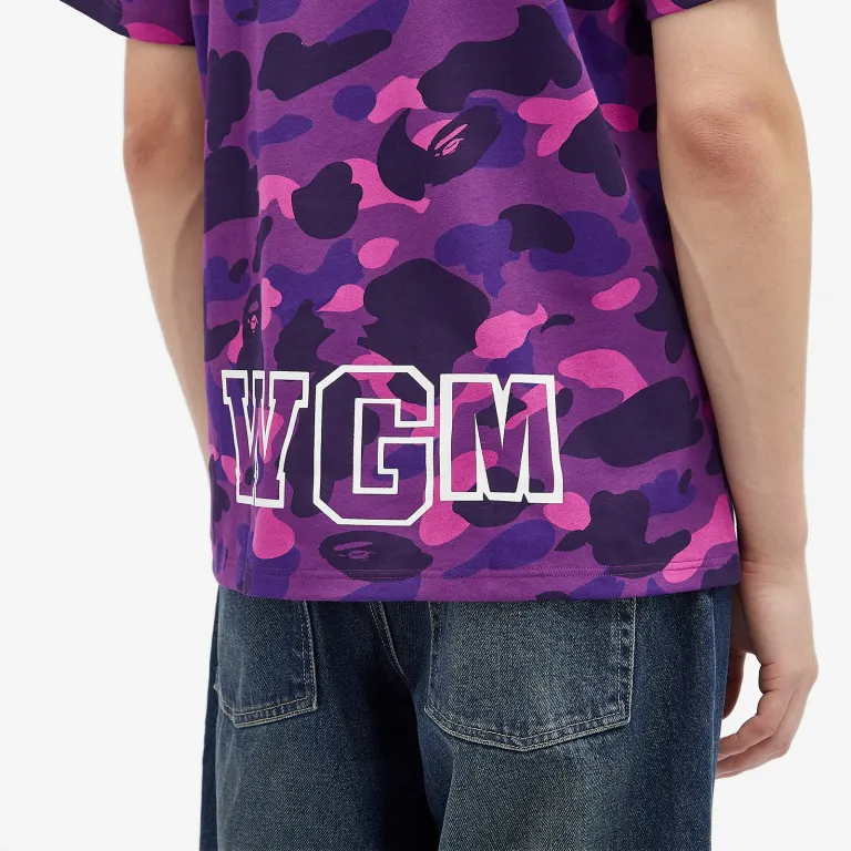 Футболка Bape Purple Camo Shark Tee M Фиолетовый камуфляж, фото №5