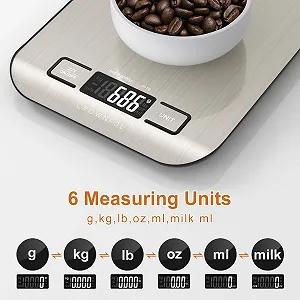 Кухонні ваги CROWNFUL Digital Kitchen Scales 5 kg РК-дисплей нержавіюча сталь 1 g synthetic.ua - Фото 1