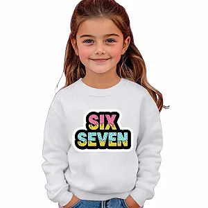 Вільний світшот для дівчинки з принтом, довгими рукавами - Фото 1