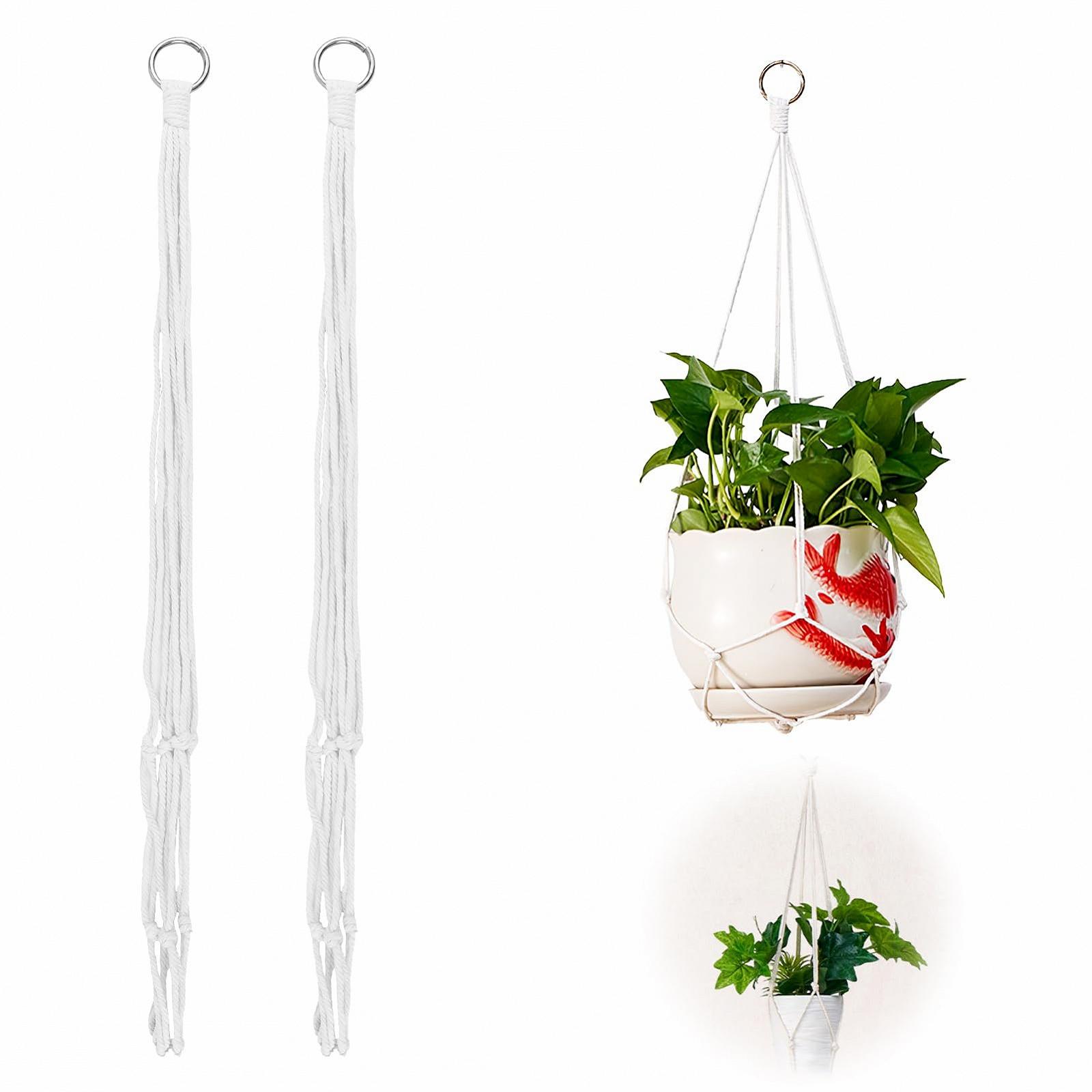 Підвісні кошики макраме 2 штуки, для рослин, 55 см, декор бохо, фото №7 Підвісні кошики макраме 2 штуки, для рослин, 55 см, декор бохо, фото №7