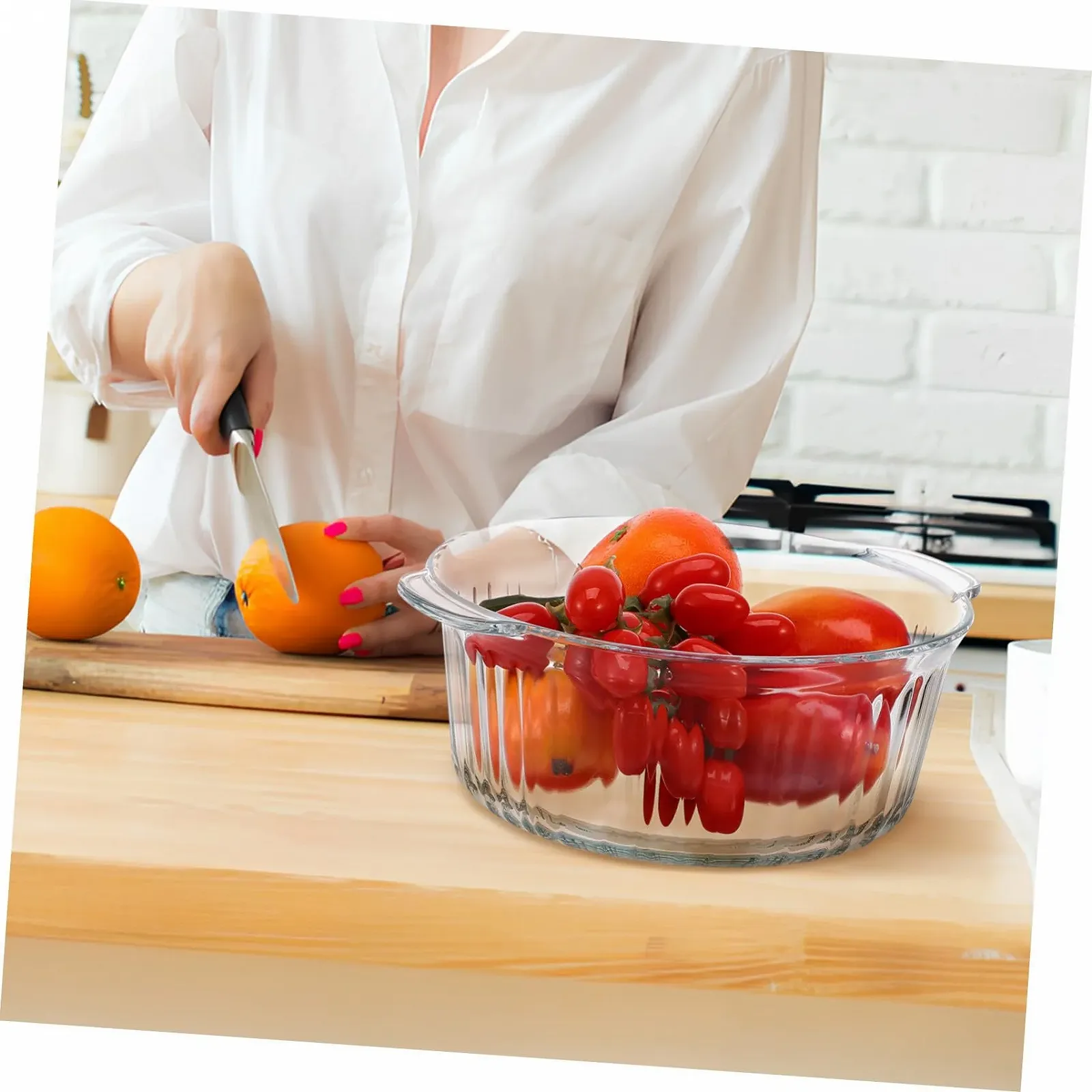 Форма для запекания круглая стеклянная с крышкой, боросиликатная, глубокая, термостойкая, фото №3 Форма для запекания круглая стеклянная с крышкой, боросиликатная, глубокая, термостойкая, фото №3