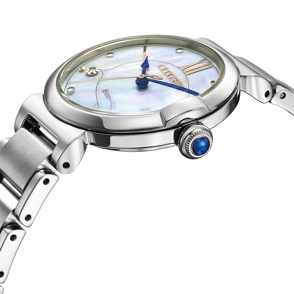 Женские аналоговые кварцевые часы CITIZEN Modern EM1070-83D серебристые с ремешком из нержавеющей стали, фото №5