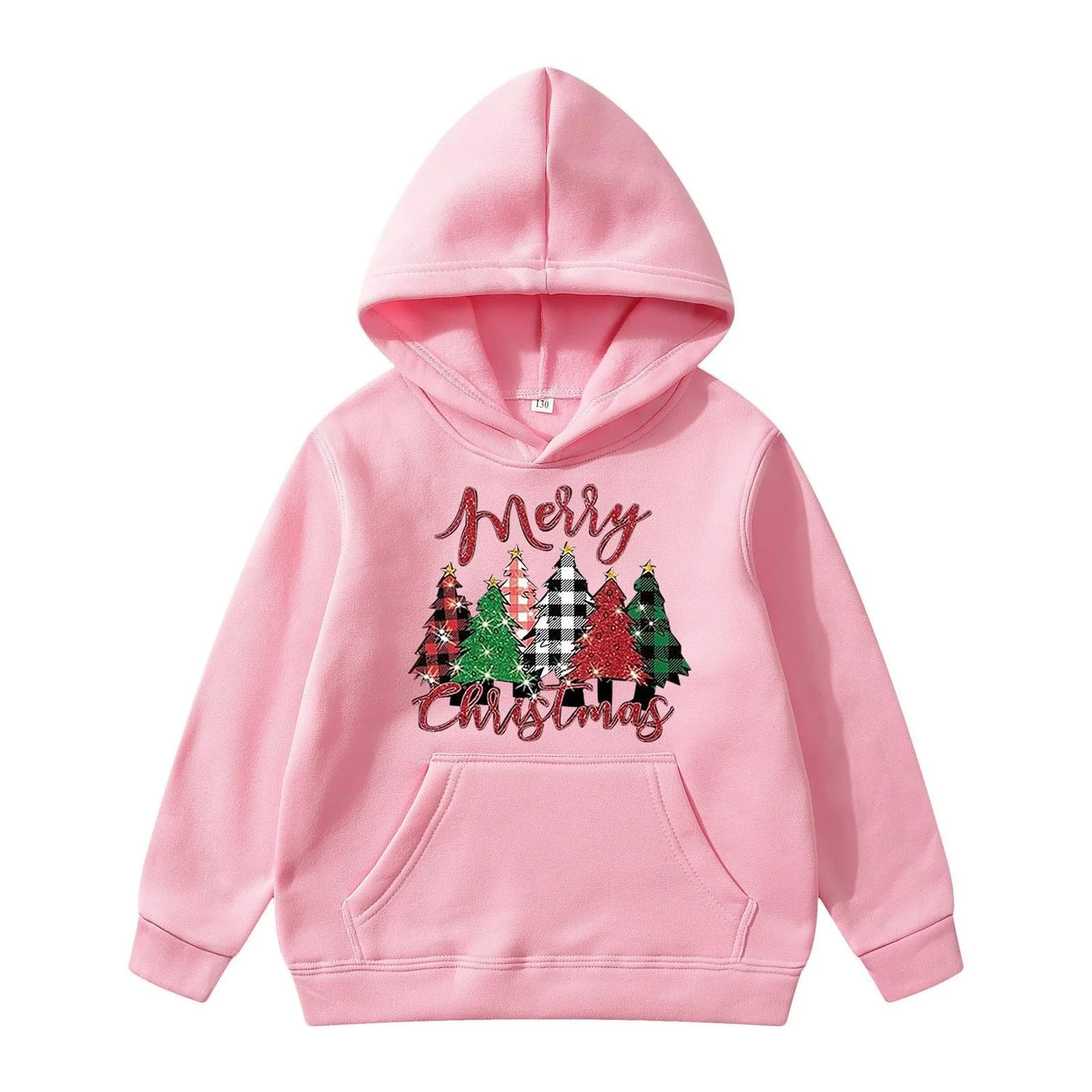 Детский рождественский джемпер для девочек, флисовая толстовка с длинными рукавами, размер 134-158, фото №1