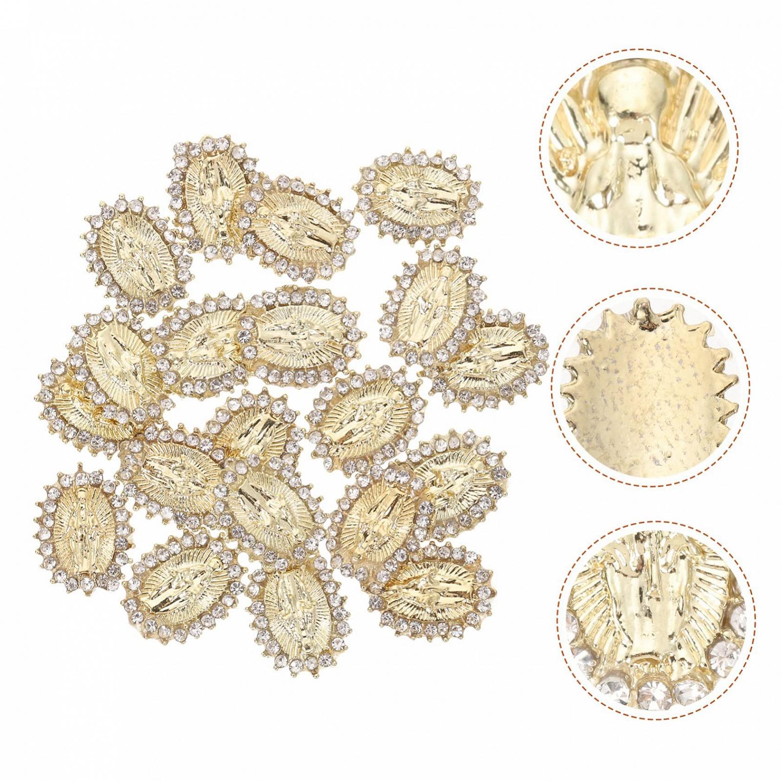 Украшения для ногтей FRCOLOR 100 шт металлические украшения для маникюра блестящие камни для натуральных и искусственных ногтей, фото №8