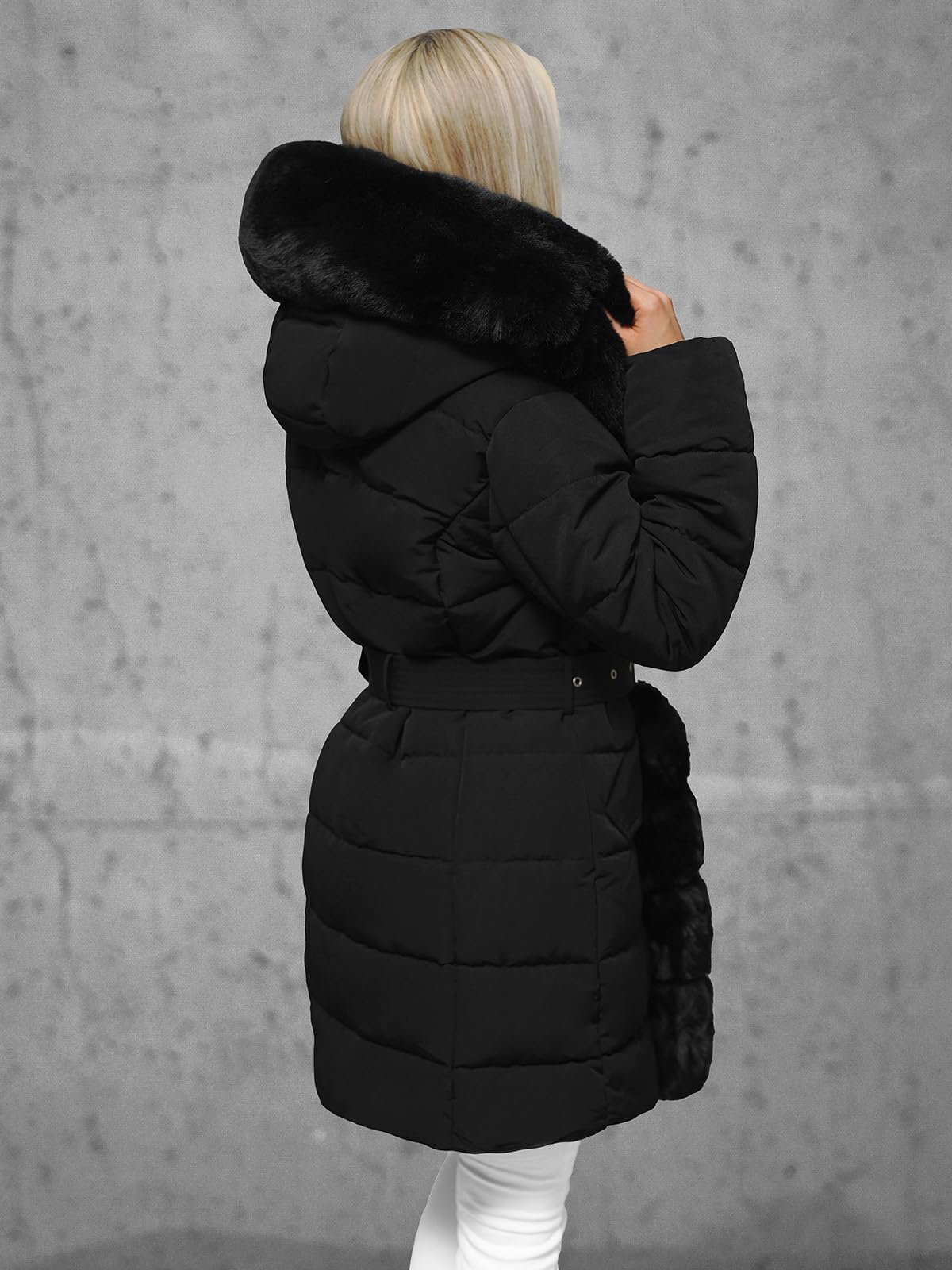 Женская Зимняя Куртка Parka OZONEE JS/11Z8096Z, Цветовые Вариации, Теплая, Функциональная, Длинная, Подкладка из Искусственного Меха, Пуховая, Утепленная, фото №5