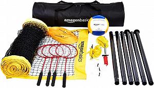 Набір для волейболу та бадмінтону Amazon Basic Чорний/жовтий - Фото 1