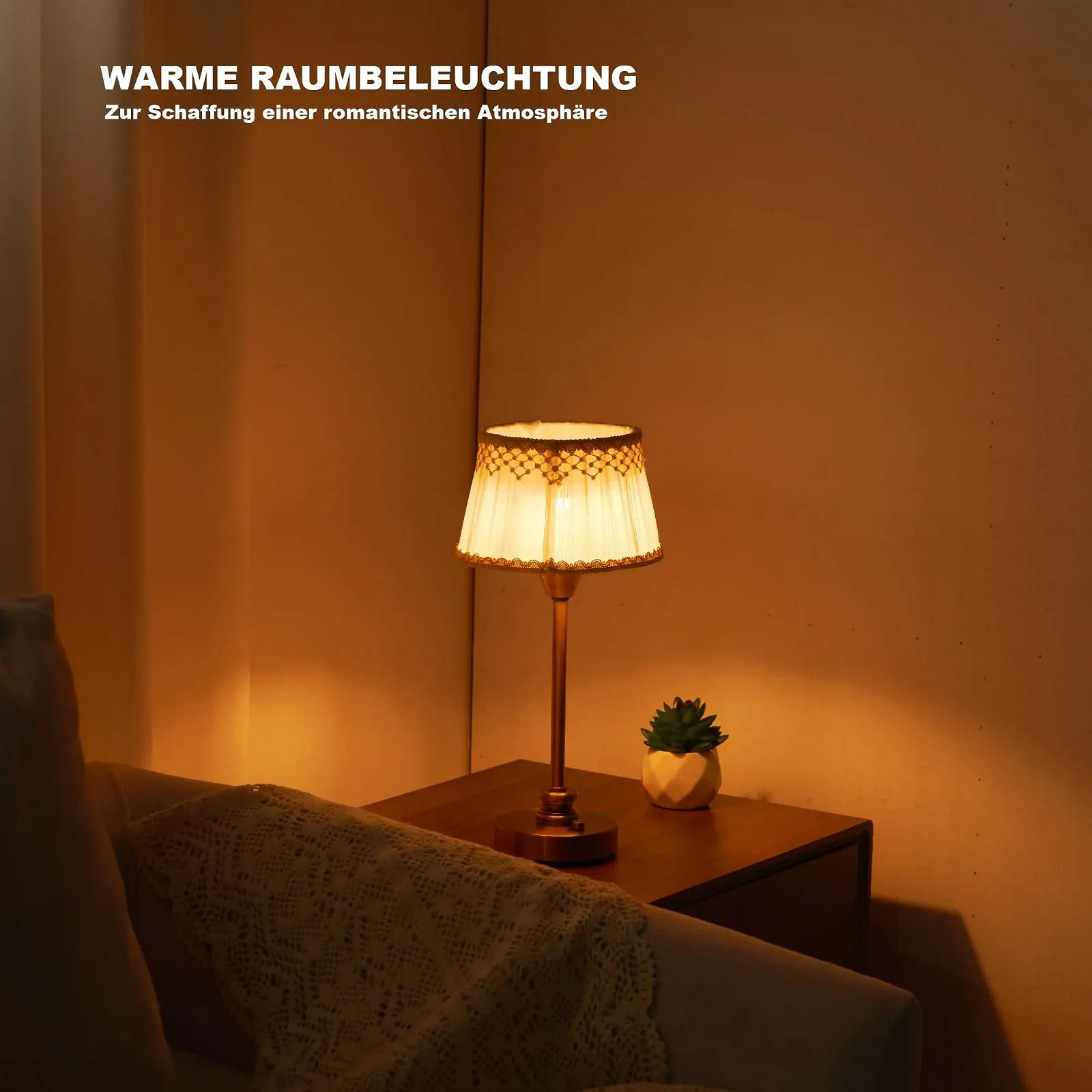 Настільна лампа OCEST бездротова акумуляторна димована тепле світло латунь, фото №2